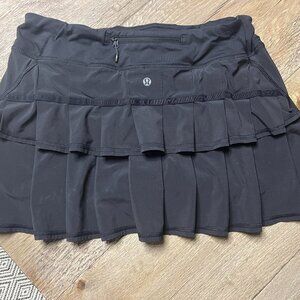 Lululemon Black Ruffle Skirt Cinch Waist